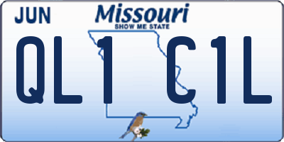MO license plate QL1C1L