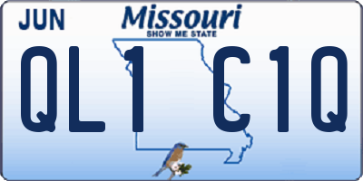 MO license plate QL1C1Q