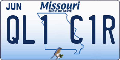 MO license plate QL1C1R