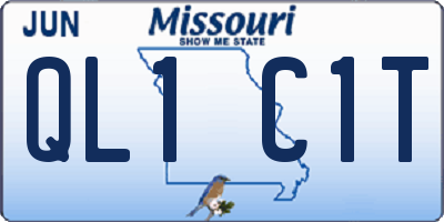 MO license plate QL1C1T