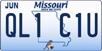 MO license plate QL1C1U