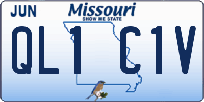 MO license plate QL1C1V