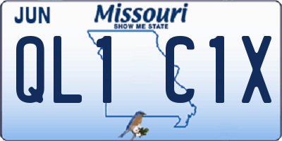 MO license plate QL1C1X