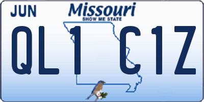 MO license plate QL1C1Z