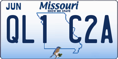 MO license plate QL1C2A
