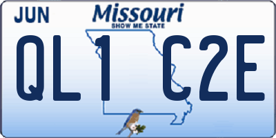 MO license plate QL1C2E