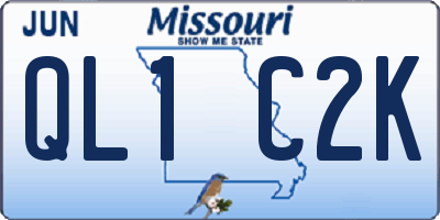 MO license plate QL1C2K