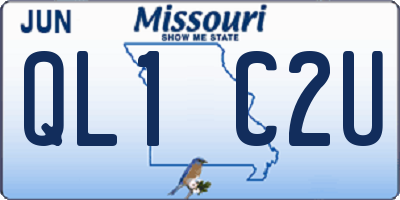 MO license plate QL1C2U