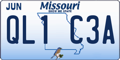 MO license plate QL1C3A