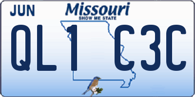 MO license plate QL1C3C