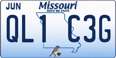 MO license plate QL1C3G