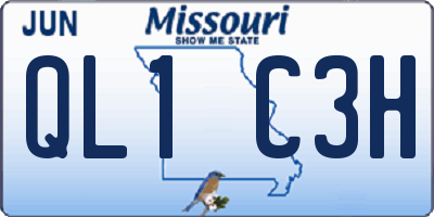 MO license plate QL1C3H