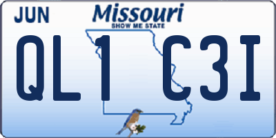 MO license plate QL1C3I