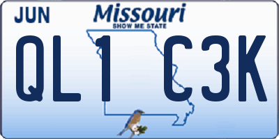 MO license plate QL1C3K