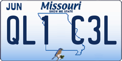 MO license plate QL1C3L