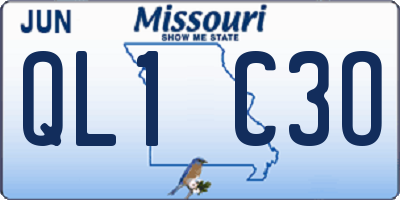 MO license plate QL1C3O