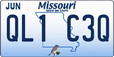 MO license plate QL1C3Q