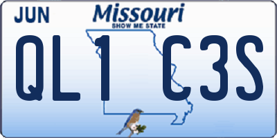 MO license plate QL1C3S