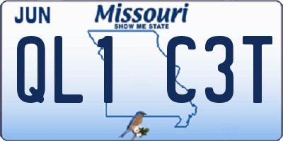 MO license plate QL1C3T