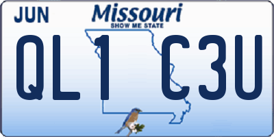 MO license plate QL1C3U