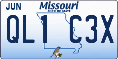 MO license plate QL1C3X