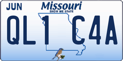 MO license plate QL1C4A