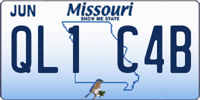 MO license plate QL1C4B