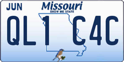 MO license plate QL1C4C