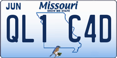 MO license plate QL1C4D