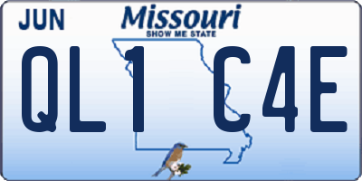 MO license plate QL1C4E
