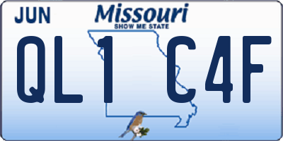MO license plate QL1C4F