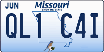 MO license plate QL1C4I