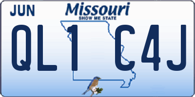 MO license plate QL1C4J