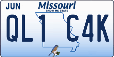 MO license plate QL1C4K