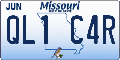 MO license plate QL1C4R