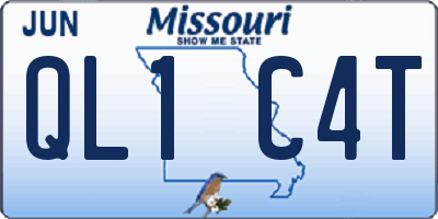 MO license plate QL1C4T