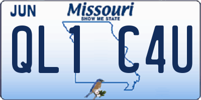 MO license plate QL1C4U