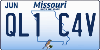 MO license plate QL1C4V