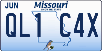 MO license plate QL1C4X