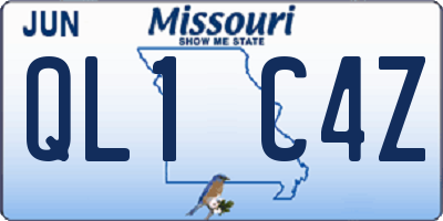 MO license plate QL1C4Z
