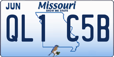 MO license plate QL1C5B