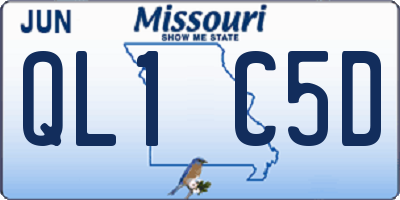 MO license plate QL1C5D