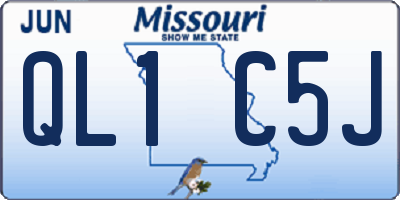 MO license plate QL1C5J