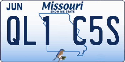 MO license plate QL1C5S