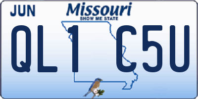 MO license plate QL1C5U