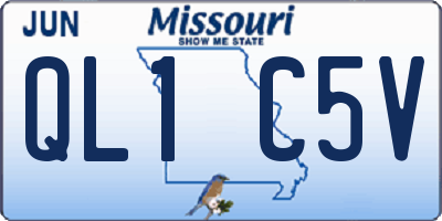 MO license plate QL1C5V