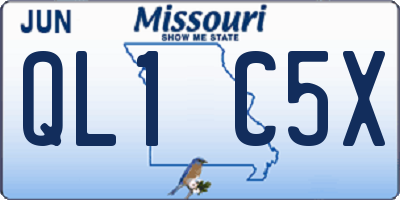 MO license plate QL1C5X