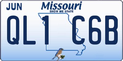 MO license plate QL1C6B