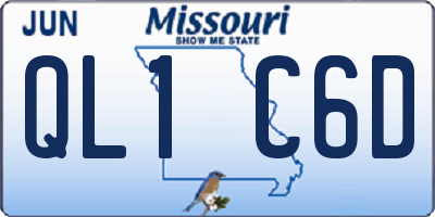 MO license plate QL1C6D