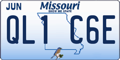 MO license plate QL1C6E